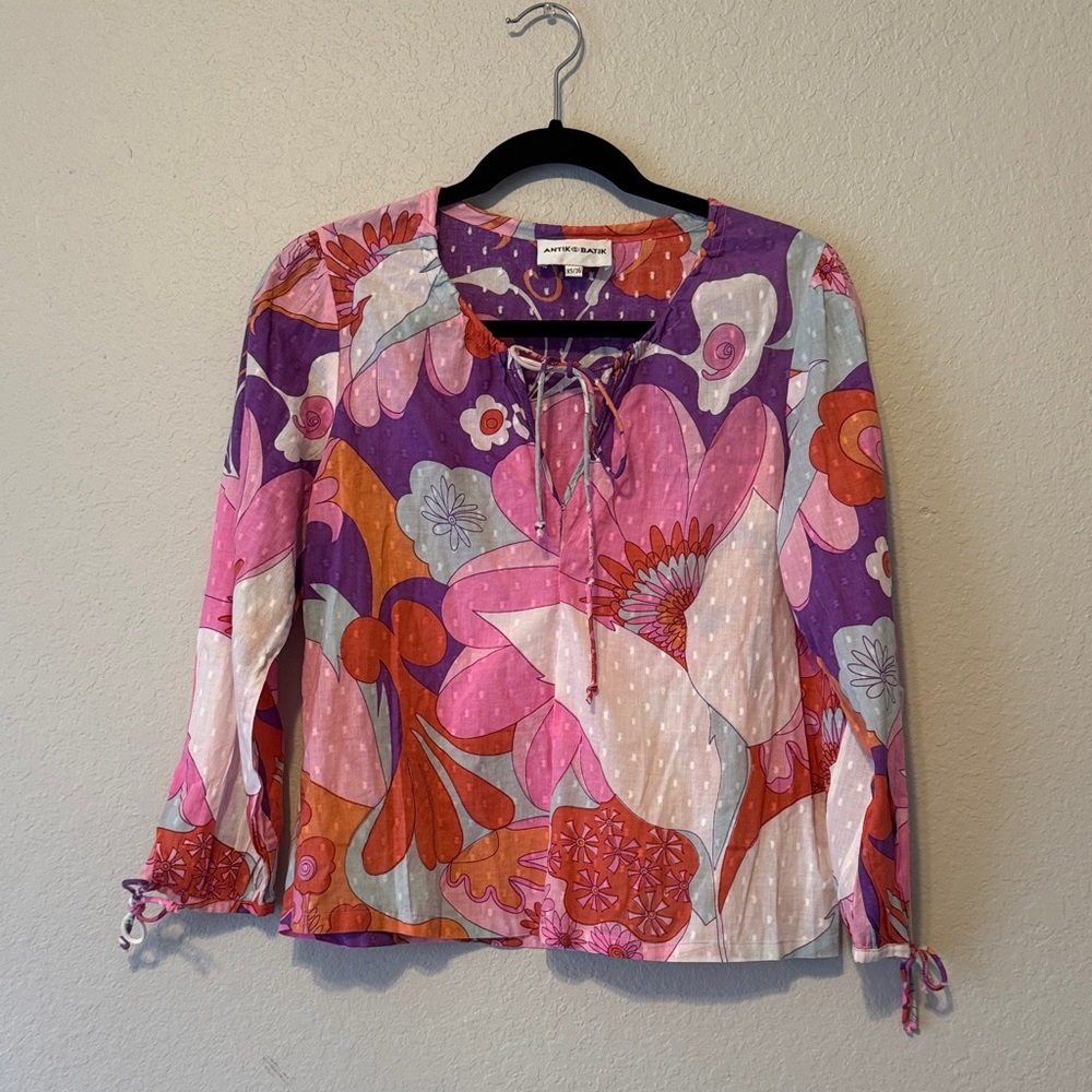 ANTIK BATIK Floral Print Kaftan Top - Picture 3 of 10